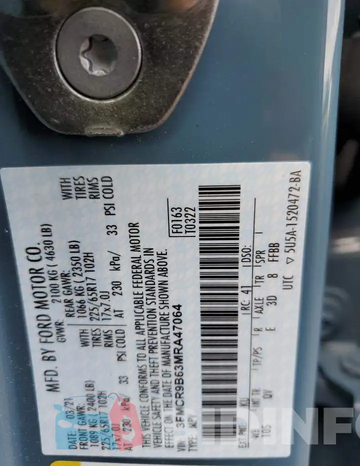 3FMCR9B63MRA47064 Photo# 13