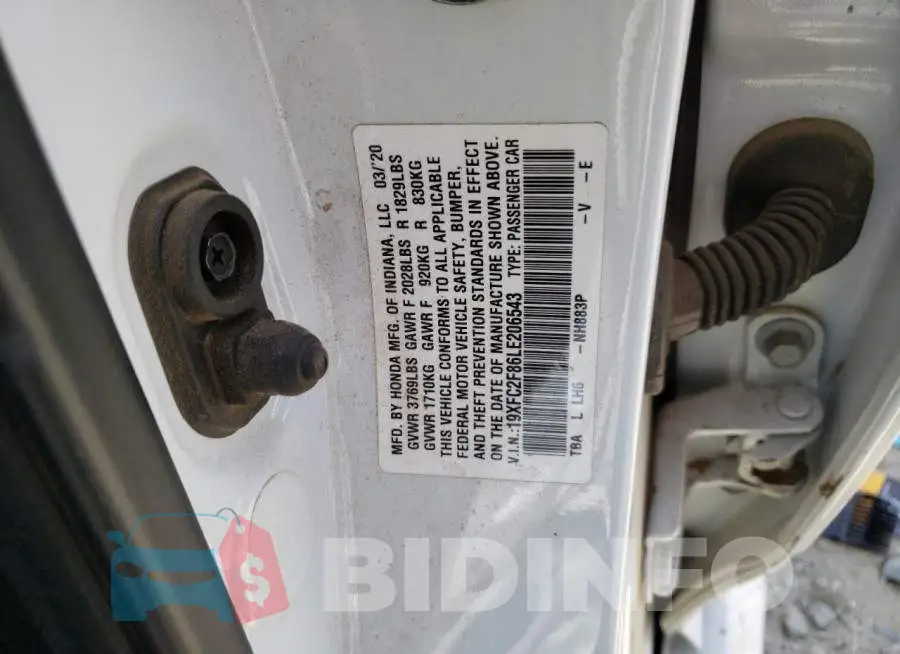 19XFC2F86LE206543 Photo# 13