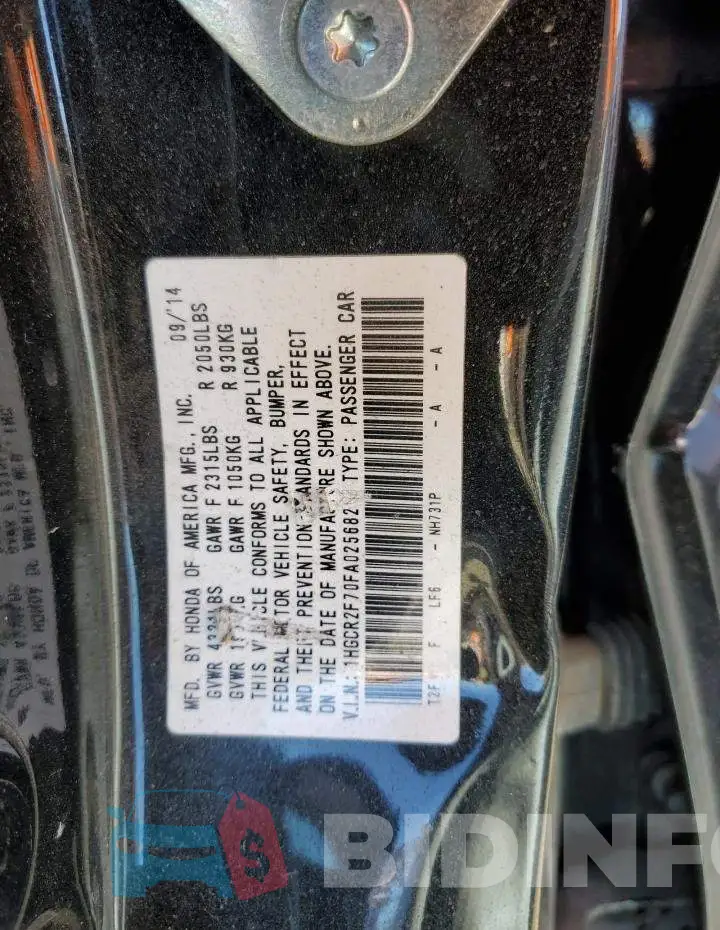 1HGCR2F70FA025682 Photo# 12