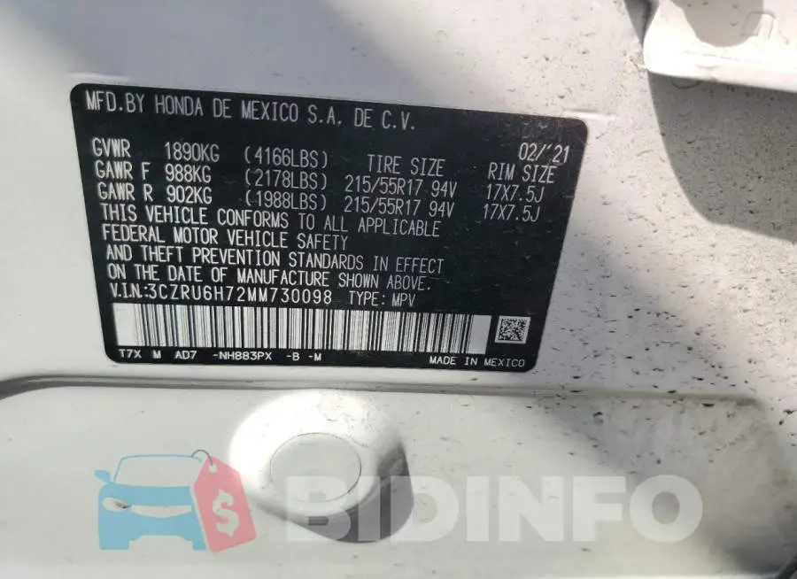 3CZRU6H72MM730098 Photo# 12