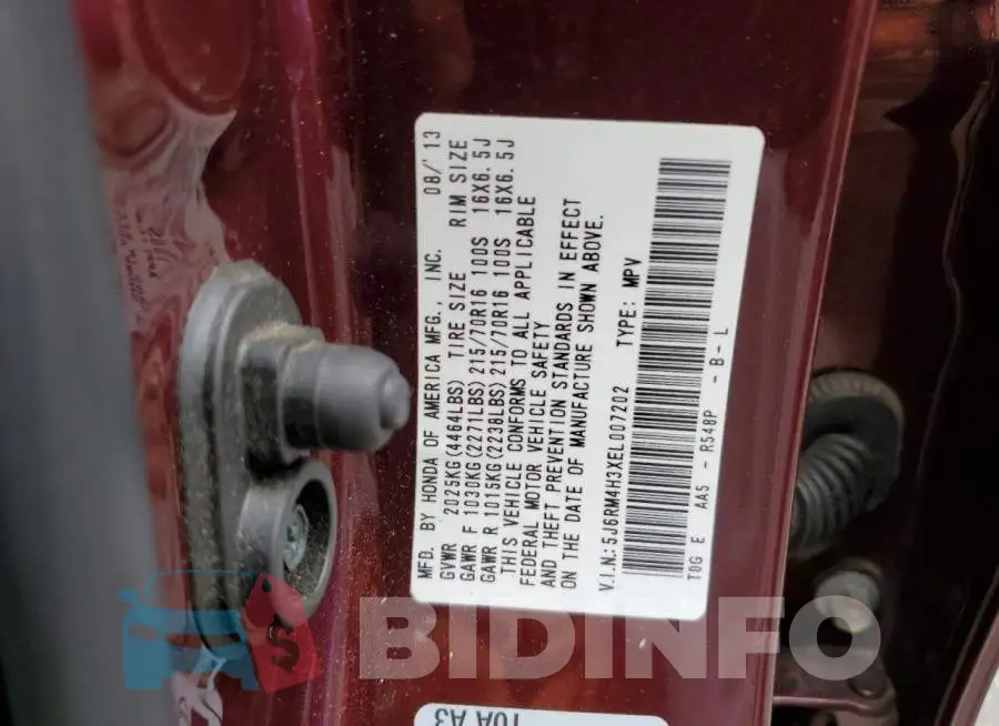 5J6RM4H3XEL007202 Photo# 13