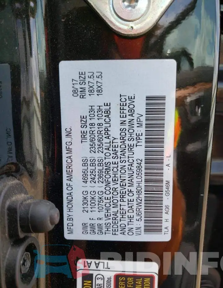 5J6RW2H80HL059842 Photo# 13