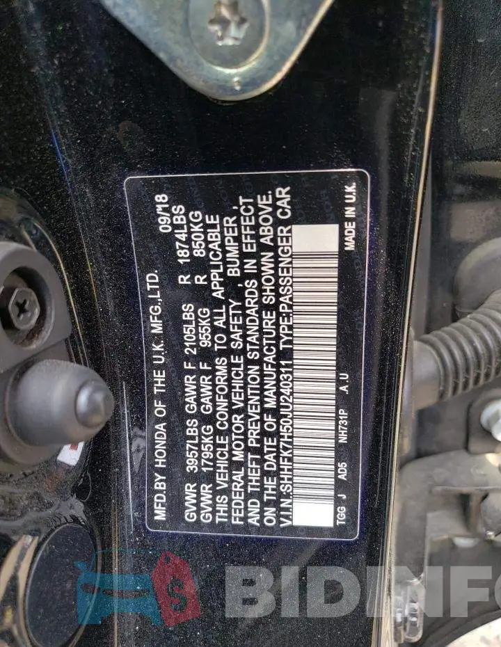 SHHFK7H50JU240311 Photo# 12