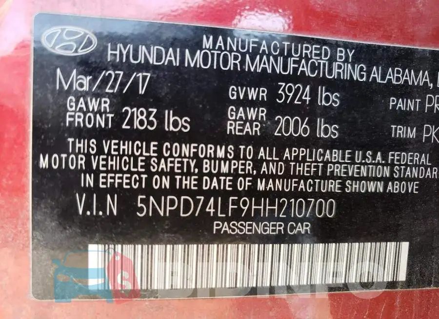 5NPD74LF9HH210700 Photo# 12