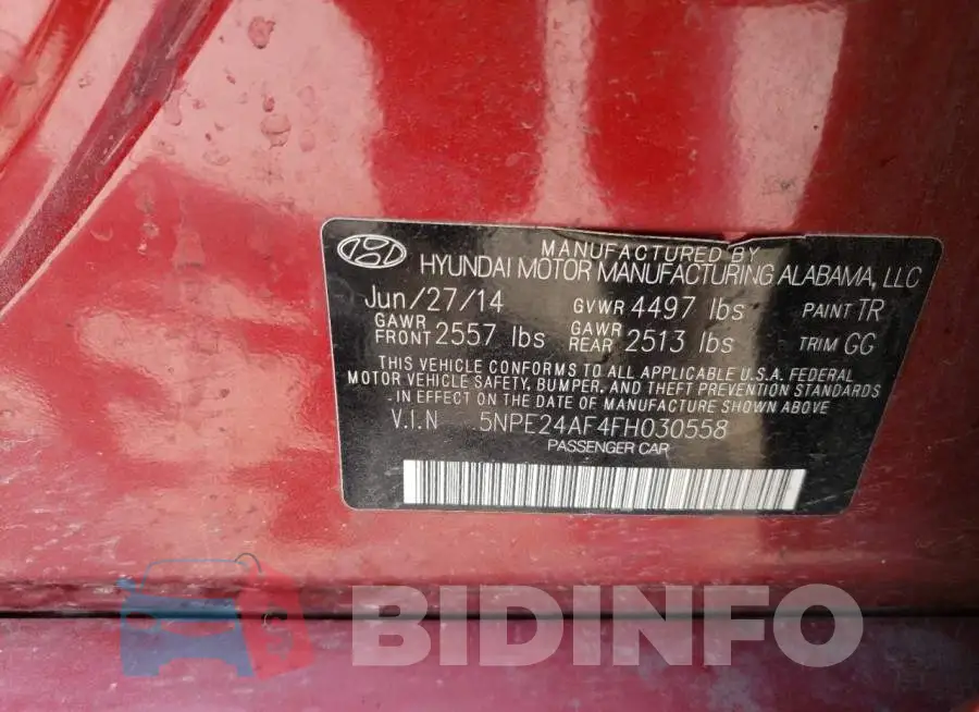 5NPE24AF4FH030558 Photo# 12