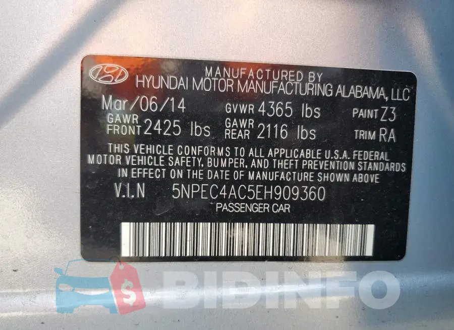 5NPEC4AC5EH909360 Photo# 12