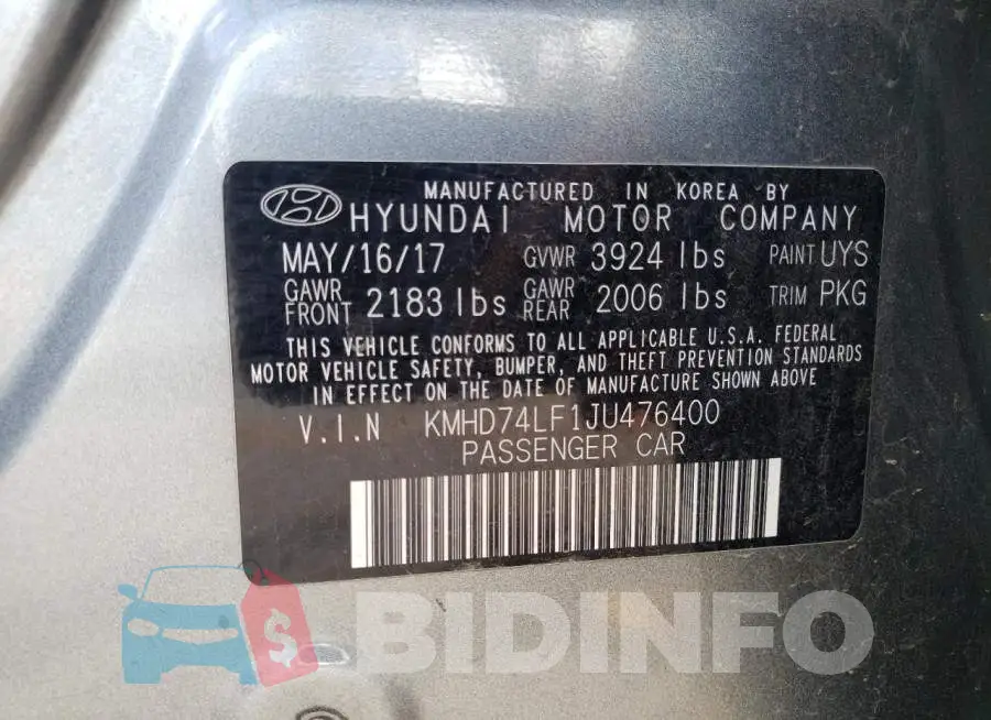 KMHD74LF1JU476400 Photo# 13