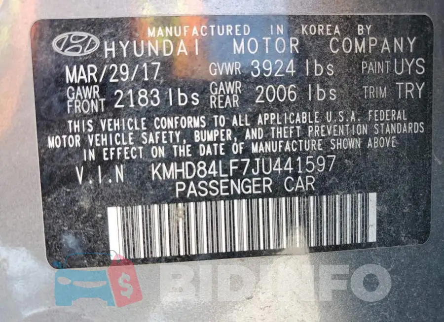 KMHD84LF7JU441597 Photo# 12