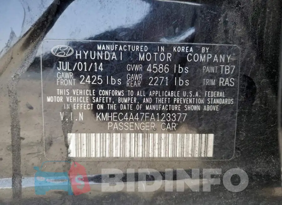 KMHEC4A47FA123377 Photo# 12