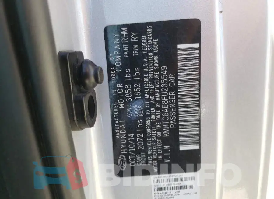 KMHTC6AE8FU235549 Photo# 12