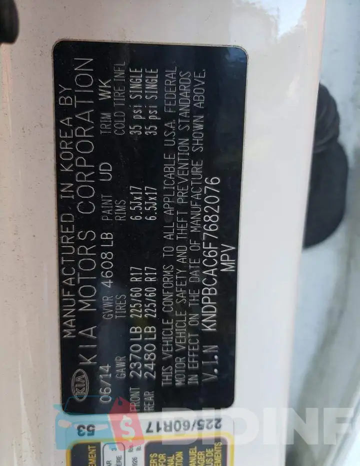 KNDPBCAC6F7682076 Photo# 13