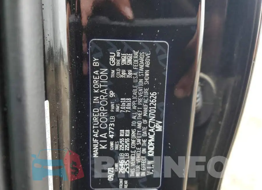 KNDPMCAC7N7012626 Photo# 13
