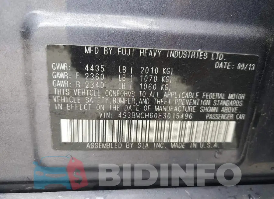 4S3BMCH60E3015496 Photo# 12