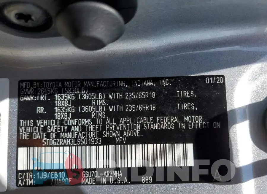 5TDGZRAH3LS501933 Photo# 13