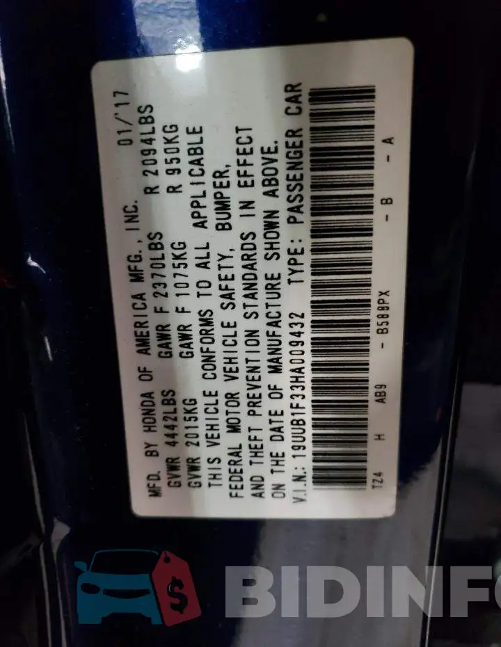 19UUB1F33HA009432 Photo# 12