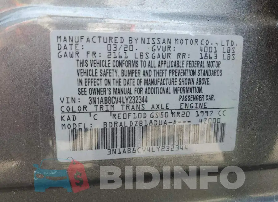 3N1AB8CV4LY232344 Photo# 12