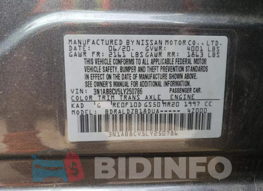 3N1AB8CV5LY250786 Photo# 12