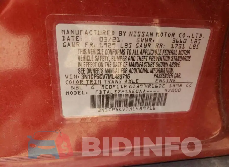 3N1CP5CV7ML489716 Photo# 13