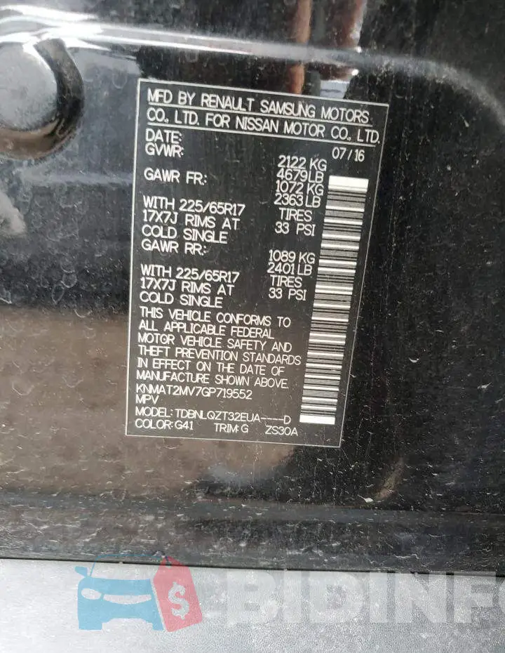 KNMAT2MV7GP719552 Photo# 13