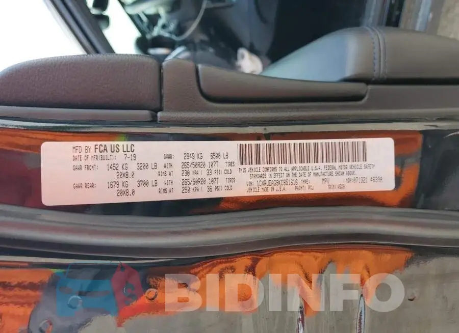 1C4RJEAG9KC851616 Photo# 13