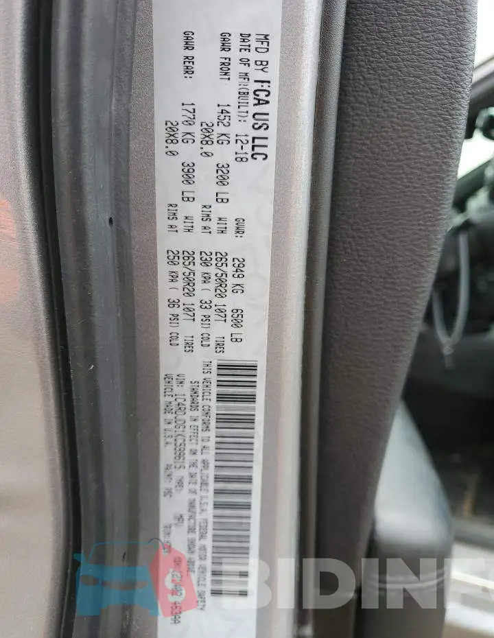 1C4RDJDG1KC599615 Photo# 13