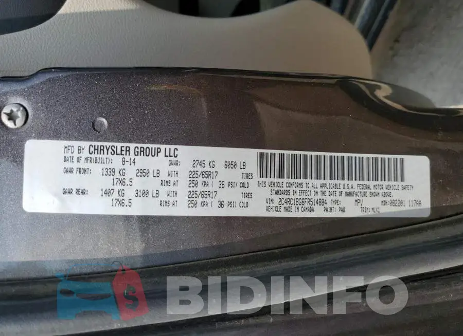 2C4RC1BG6FR514884 Photo# 12