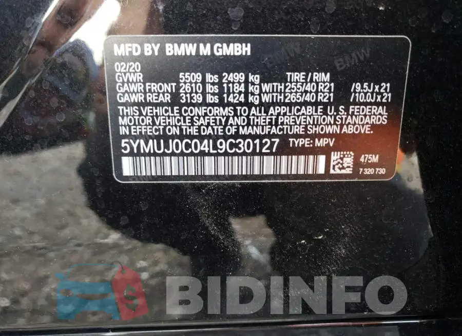 5YMUJ0C04L9C30127 Photo# 13