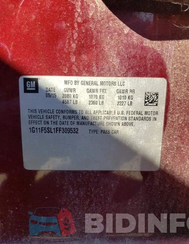 1G11F5SL1FF309532 Photo# 12