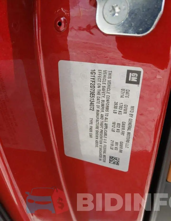 1G1YF2D73E5134072 Photo# 12