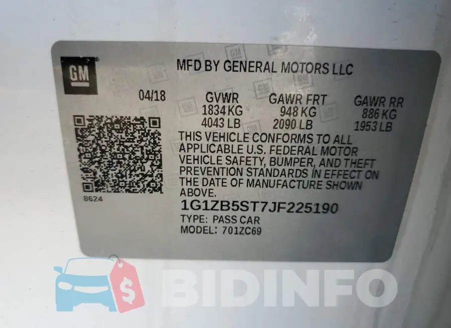 1G1ZB5ST7JF225190 Photo# 12