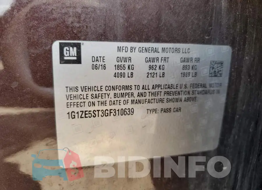 1G1ZE5ST3GF310639 Photo# 12