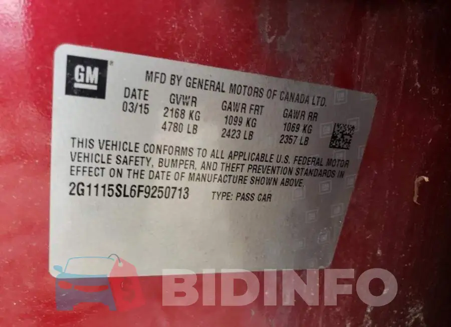 2G1115SL6F9250713 Photo# 13