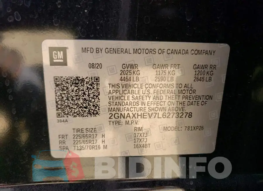 2GNAXHEV7L6273278 Photo# 12