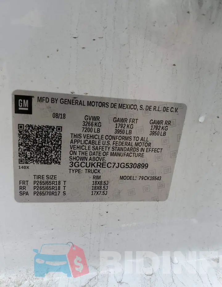 3GCUKREC7JG530899 Photo# 12