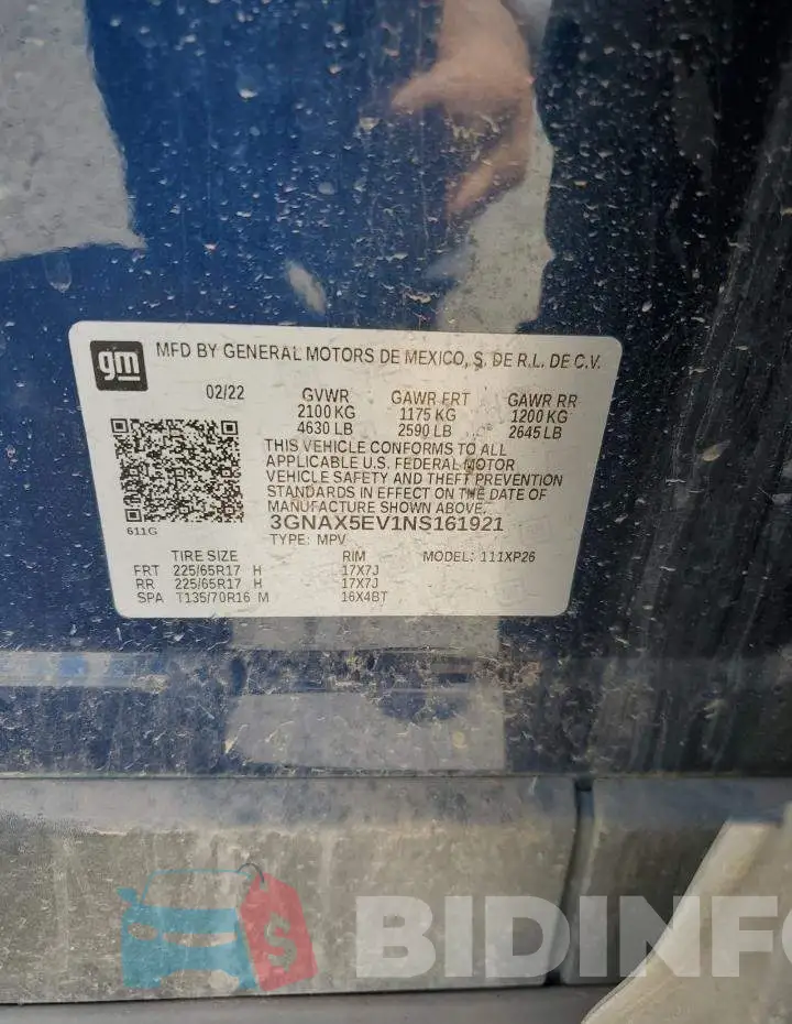 3GNAX5EV1NS161921 Photo# 12