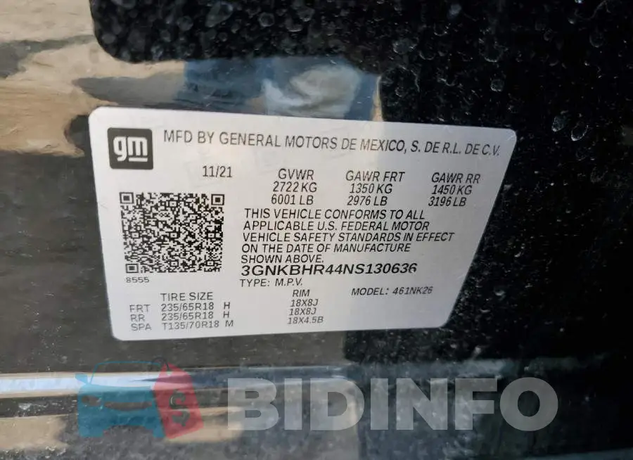 3GNKBHR44NS130636 Photo# 12