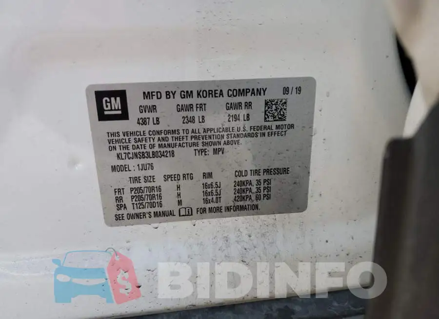 KL7CJNSB3LB034218 Photo# 12