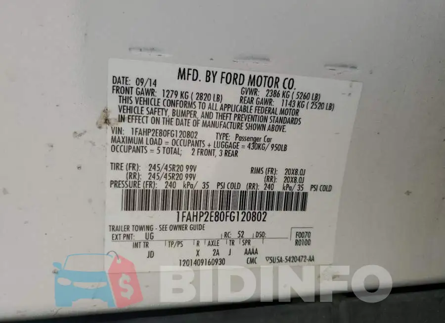 1FAHP2E80FG120802 Photo# 12