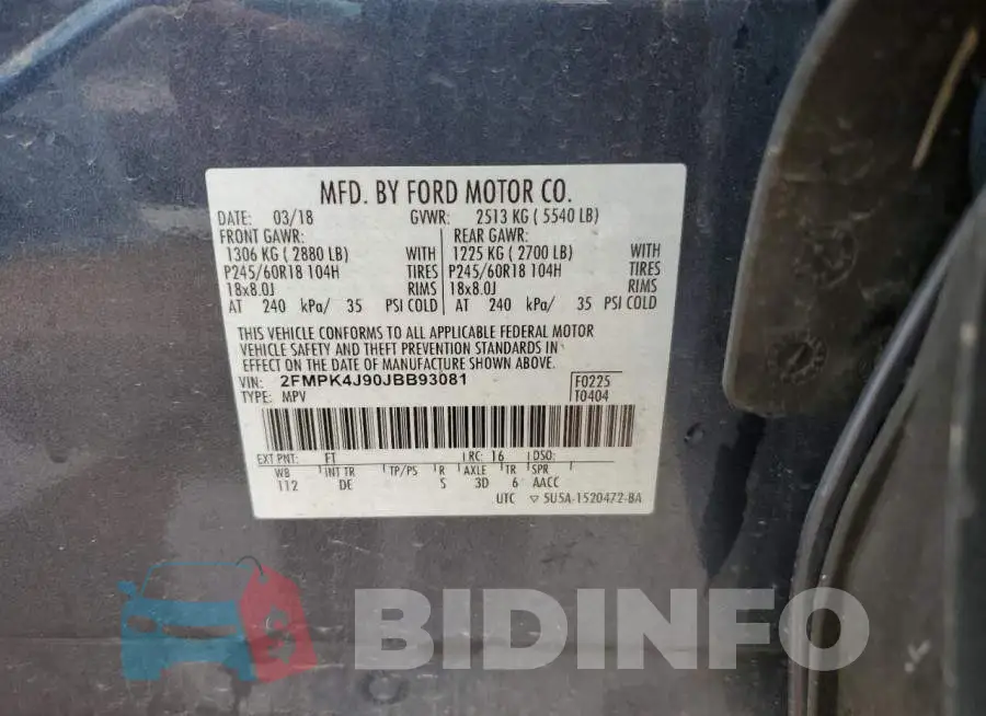 2FMPK4J90JBB93081 Photo# 12