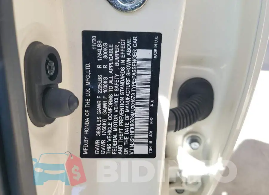 SHHFK8G78MU201673 Photo# 12