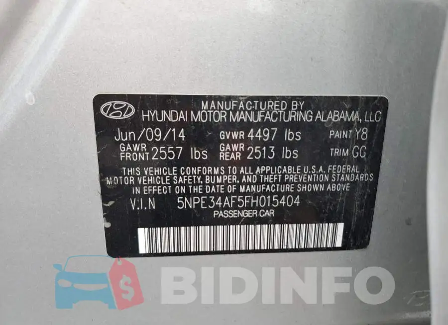 5NPE34AF5FH015404 Photo# 12