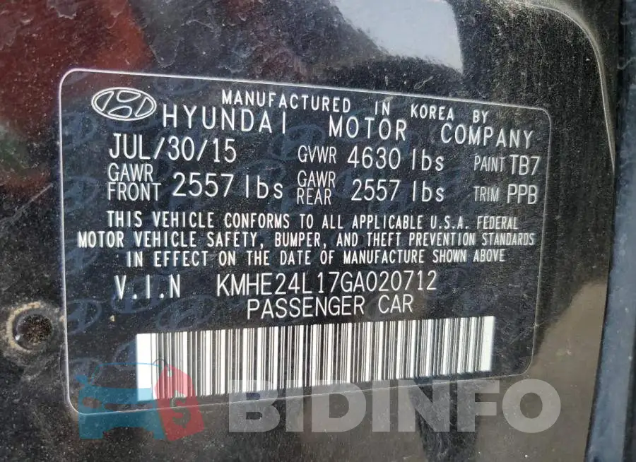 KMHE24L17GA020712 Photo# 12