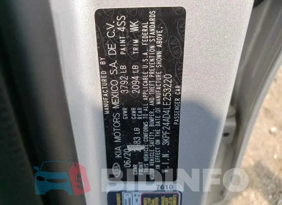3KPF24AD4LE253220 Photo# 12
