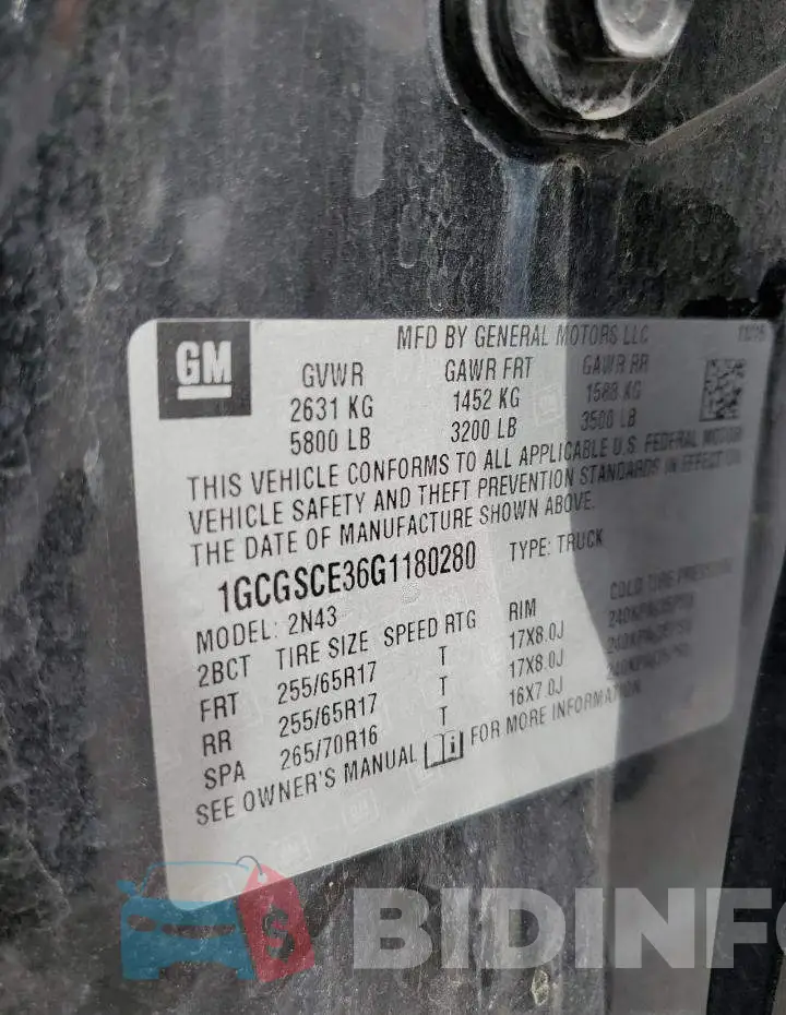 1GCGSCE36G1180280 Photo# 12