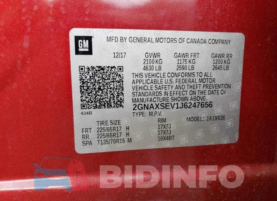 2GNAXSEV1J6247656 Photo# 13