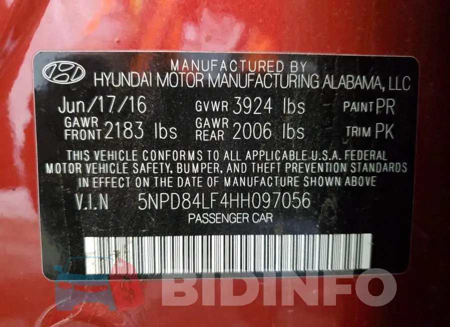5NPD84LF4HH097056 Photo# 13