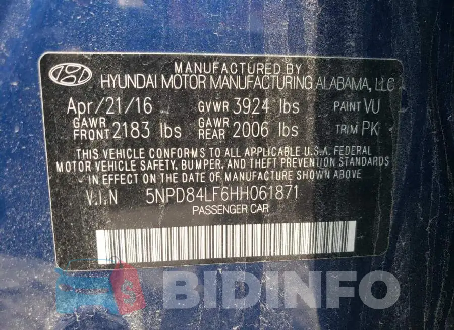5NPD84LF6HH061871 Photo# 12