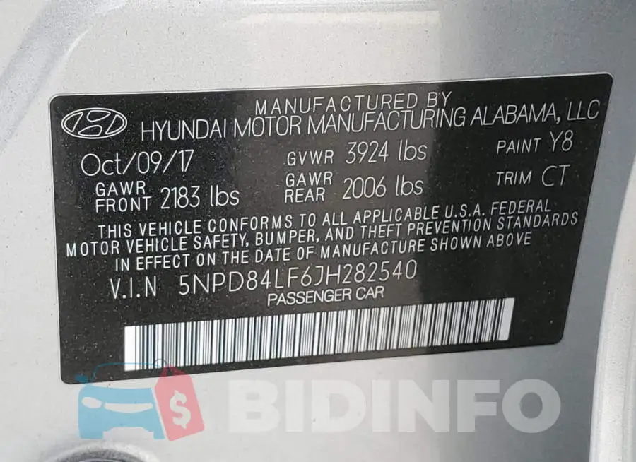 5NPD84LF6JH282540 Photo# 12