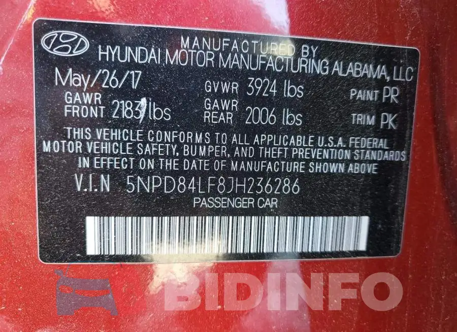 5NPD84LF8JH236286 Photo# 12
