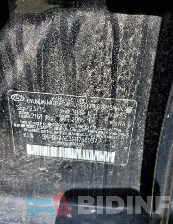 5NPDH4AE3GH766037 Photo# 12